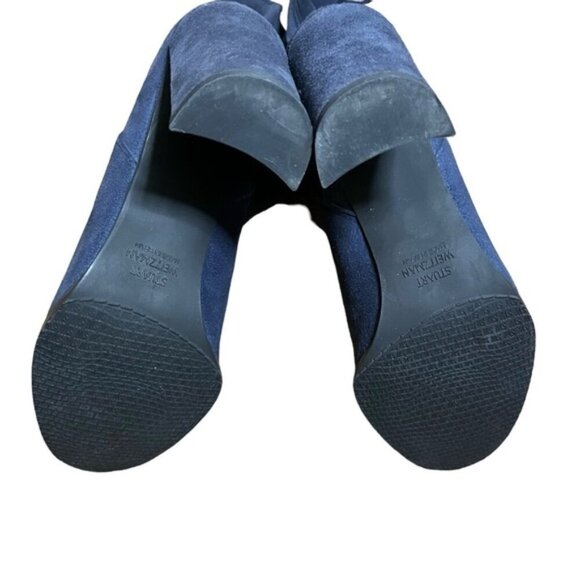 Stuart Weitzman Navy Suede Tall Boots Size 7.5M - Picture 5 of 11